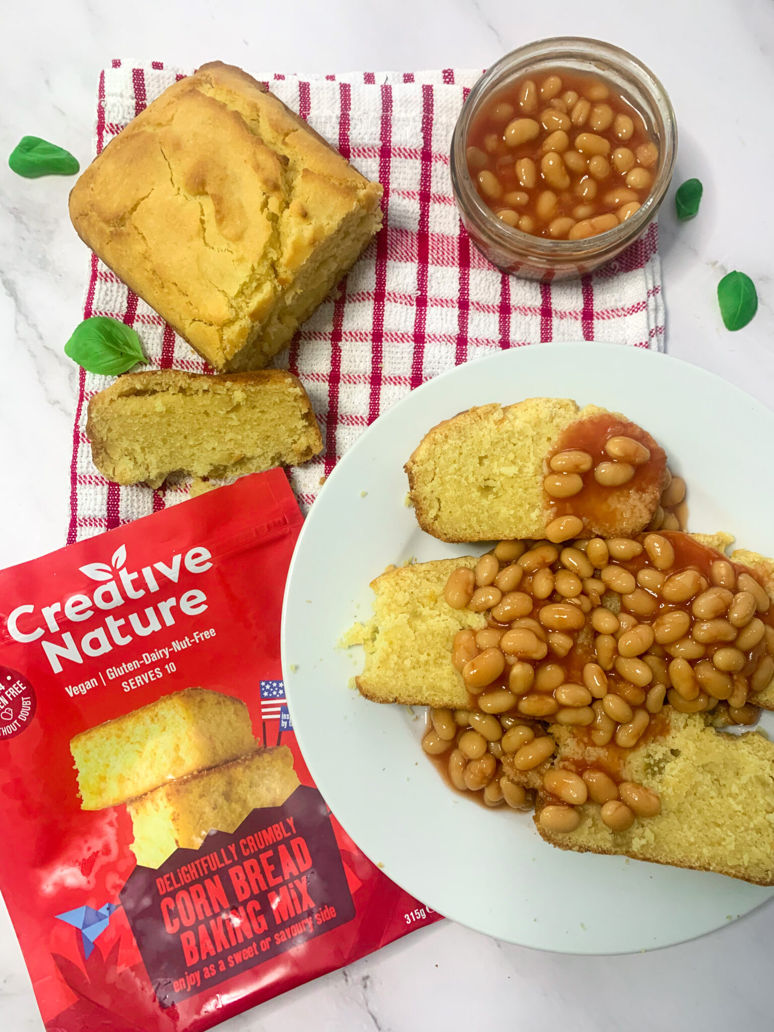 Gluten Free Cornbread with Baked Beans Creative Nature Superfoods
