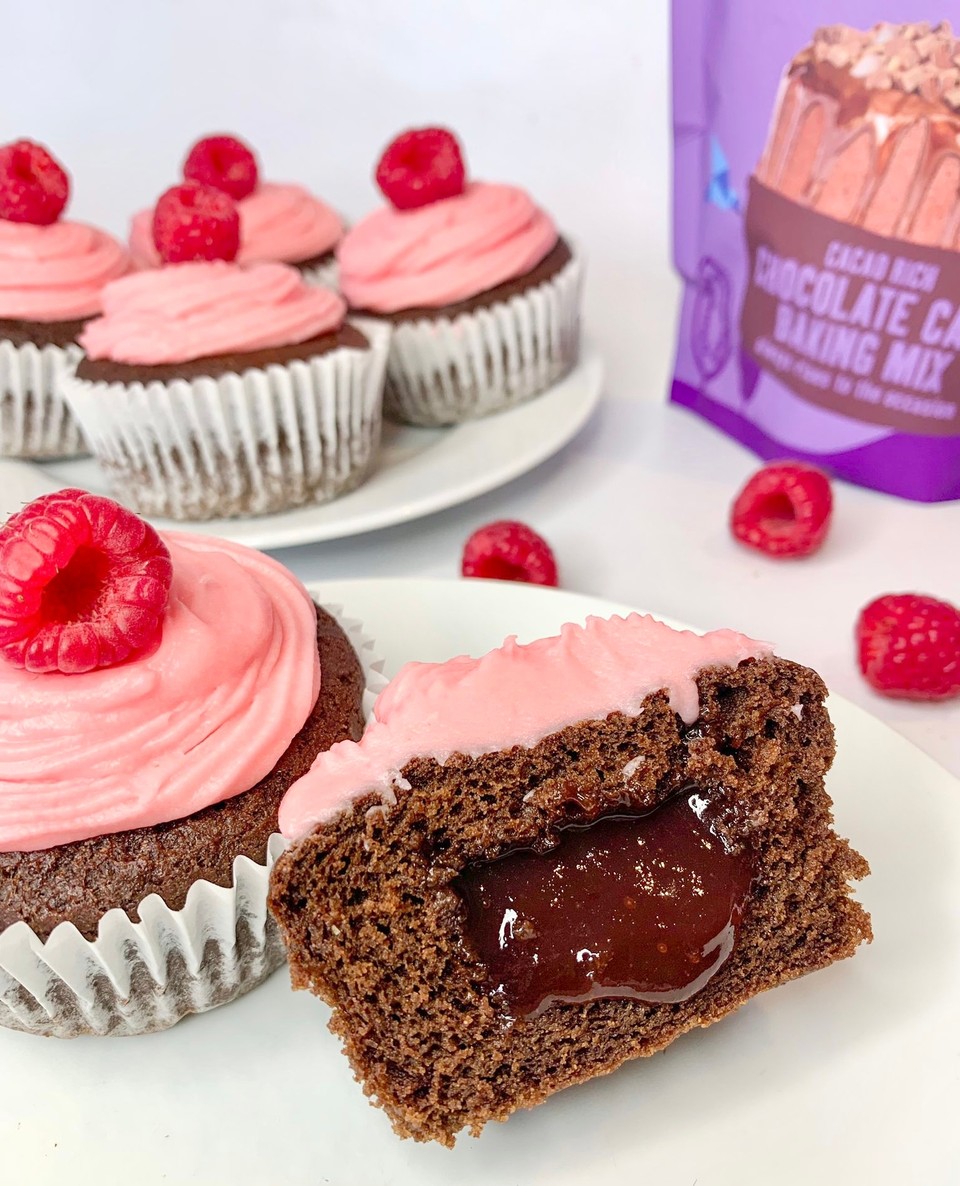 Raspberry filled Chocolate Muffins - Creative Nature Superfoods