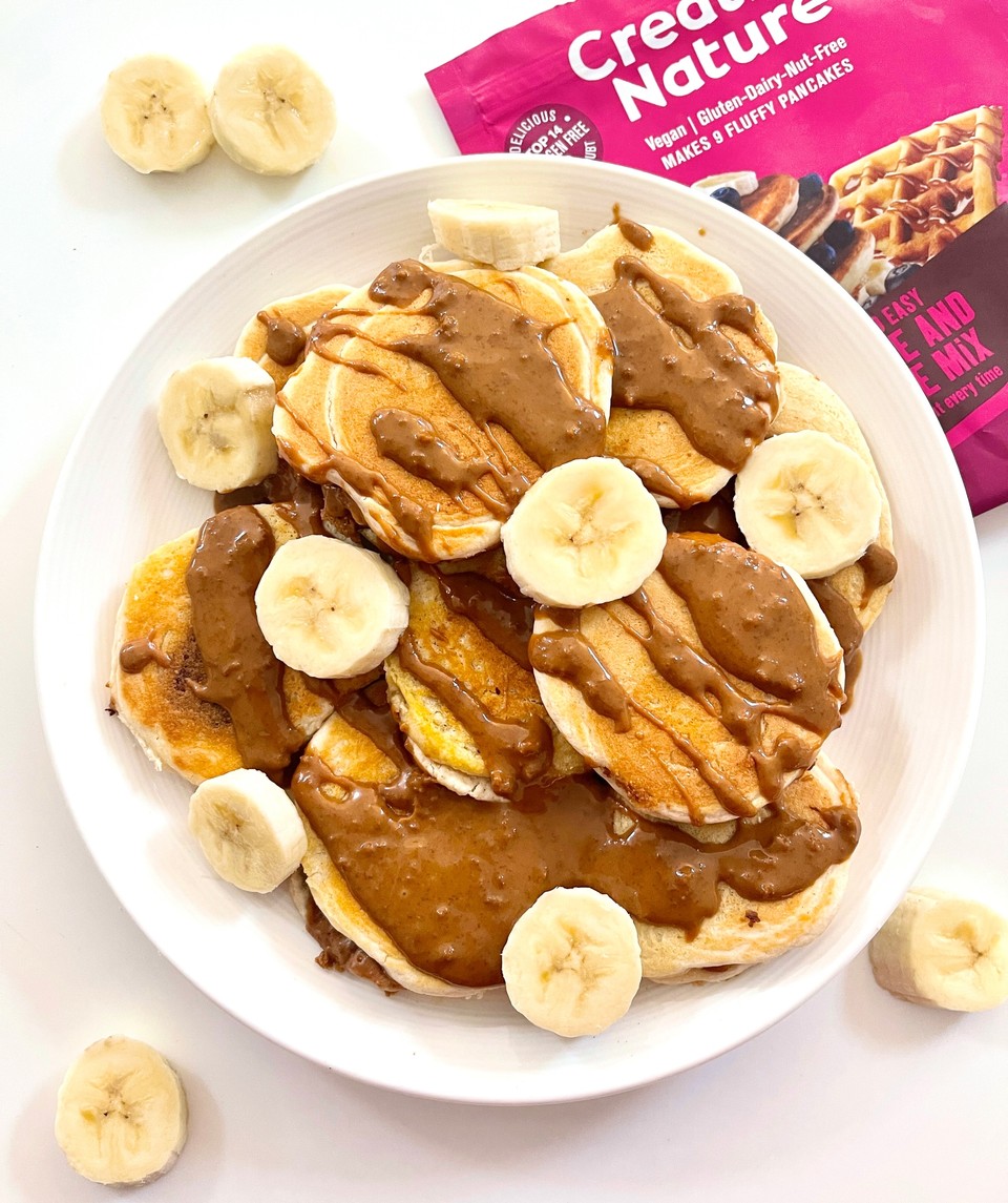 Mini Banana and Biscoff Pancakes - Creative Nature Superfoods