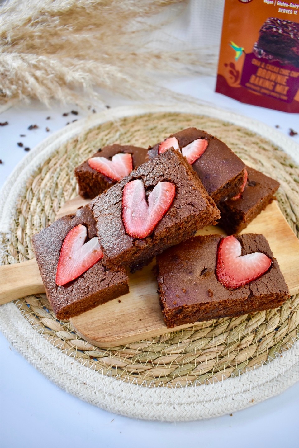 Strawberry Heart Brownies - Creative Nature Superfoods