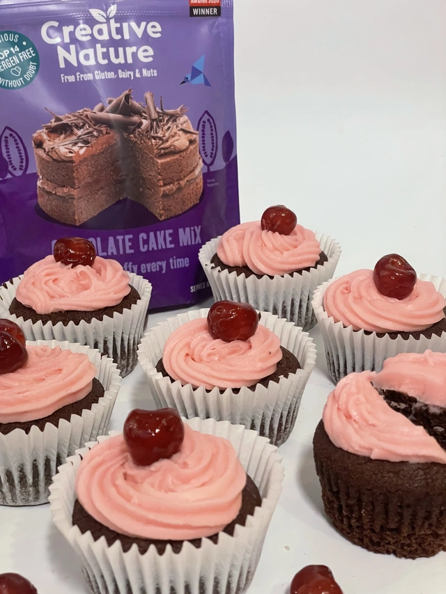 Chocolate Glazed Cherry Cupcakes