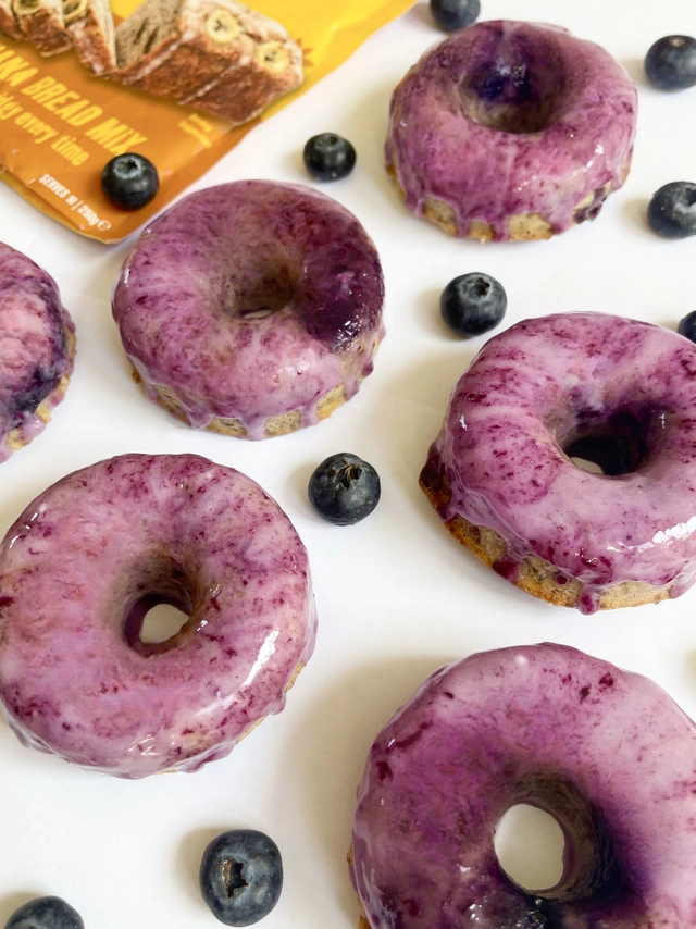 Banana & Blueberry Doughnuts