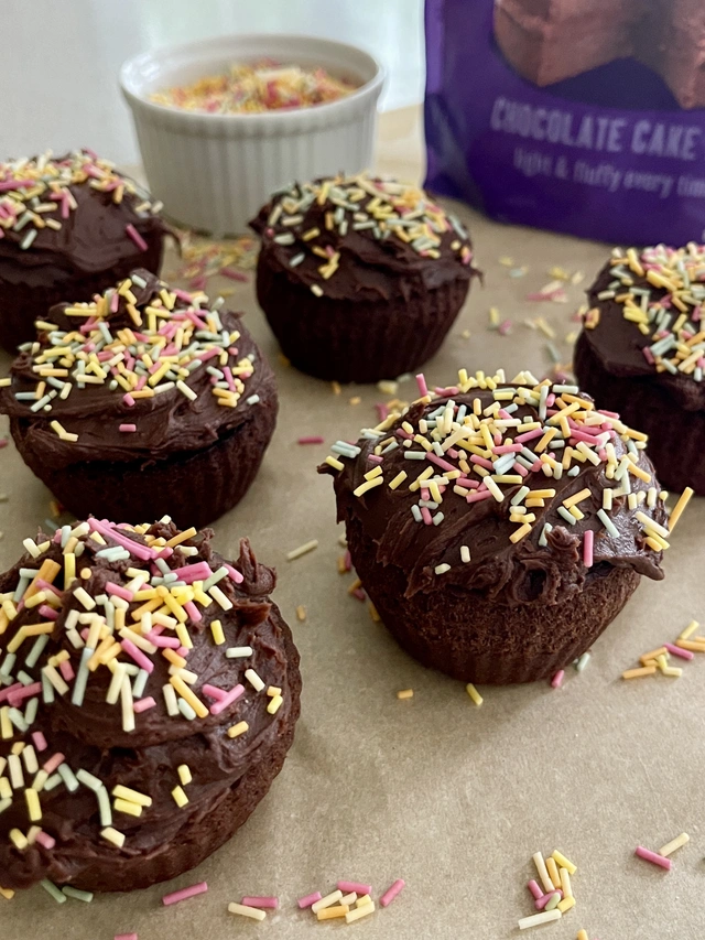 Air Fryer – Chocolate Sprinkle Cupcakes
