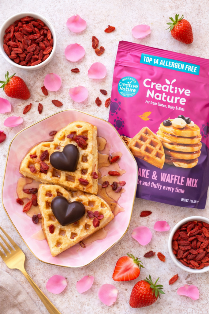 Heart-Shaped Valentine’s Waffles 💖