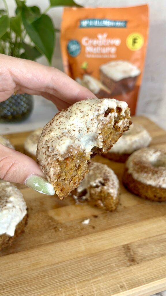 Carrot Cake Donuts with White Chocolate Ganache