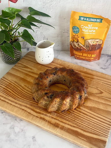 Blueberry Banana Bread Bundt Cake